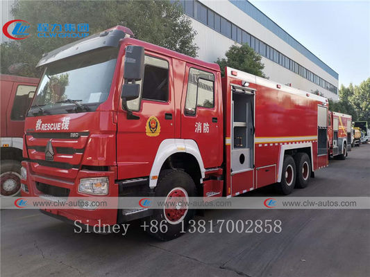 380HP HOWO 6x4 Fire Pumper Truck With Water And Foam Tank