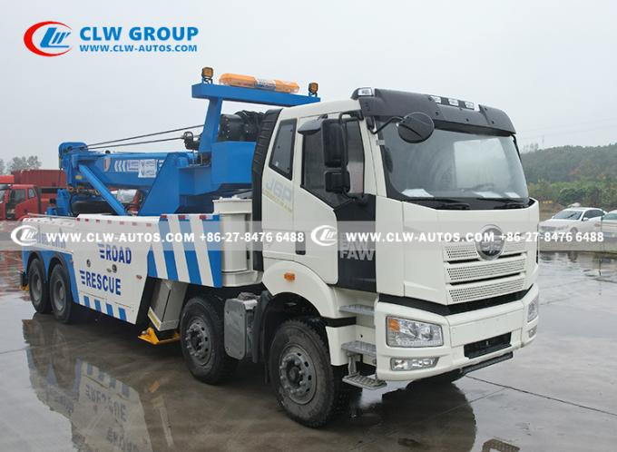 FAW J6P 8Ã—4 Heavy-Duty Rotator Wrecker Tow Truck side view