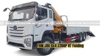 Camion-grue pliant à flèche FAW JK6 6x4 320HP 8T