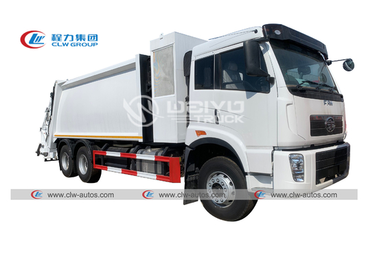 FAW 6X4 10 Wheelers Sanitation Garbage Compactor Truck With Crew Compartment