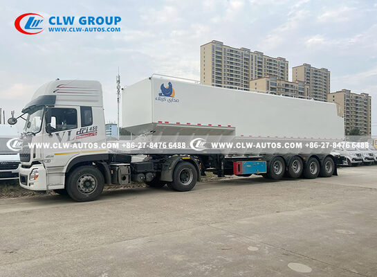 4-Axle Bulk Feed Semi Trailer with High Payload Capacity and Automated Unloading System for Efficient Feed Transport