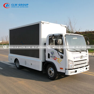 FAW 3-Side P4 Mobile LED Billboard Truck with Hydraulic Lifting Side Screens and Foldable Stage for Digital Advertising