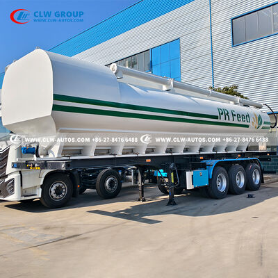 59.6m³ Carbon Steel Bulk Feed Transport Tanker with 360° Rotatable Auger - Tri-axle Bulk Feed Trailer