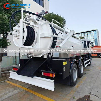 Dongfeng 6x4 10,000L Carbon Steel Tank Sewage Suction Truck with 375HP Diesel Engine & High-Pressure Washing System