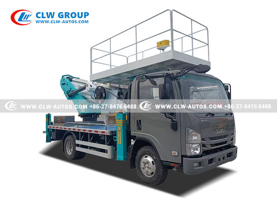 Isuzu KV100 4x2 23-Meter Aerial Work Platform Truck with 300kg Stainless Steel Platform and CAN Bus & Wireless Remote Control