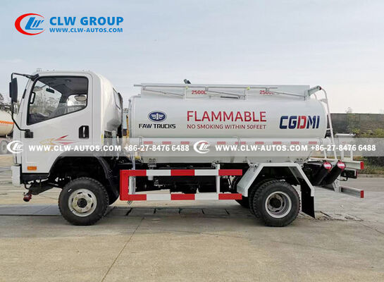 FAW 5,000L Fuel Bowser – 4x2 Light-Duty Diesel Tanker with Carbon Steel Tank for Urban & Remote Refueling