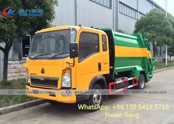 Sinotruk Howo 4x2 RHD 6M3 8M3 Rear Loader Compression Garbage Truck